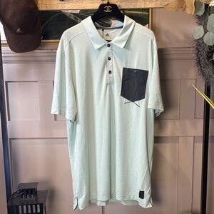Adidas Men's Mint Polo Shirt with Charcoal Pocket Polo Size L
